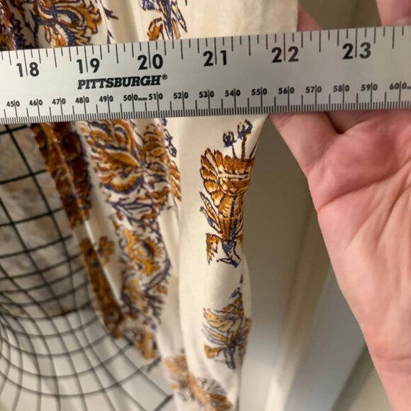 Billabong Paisley Print Kimono Duster Cardigan Womens Sz S Yellow Blue White EUC - Picture 10 of 10